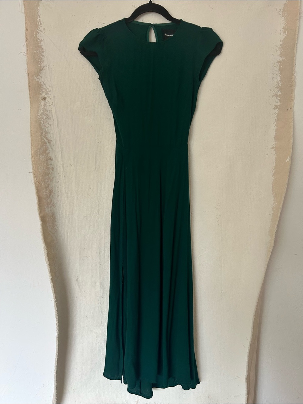 REFORMATION GAVIN DRESS OPEN BACK Elegant Green Maxi Dress 00 xxs altered